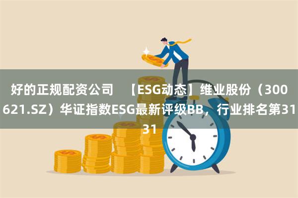 好的正规配资公司   【ESG动态】维业股份（300621.SZ）华证指数ESG最新评级BB，行业排名第31